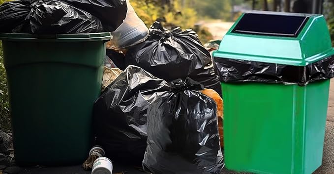 SWIHELP Medium Garbage Bags 8 Gallon /30 Liter Trash Bags Wastebasket Bin Liners Plastic Trash Bags for Bathroom Bedroom Office Trash Can 220 Count