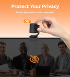 TOUCAN 1080P Webcam with Microphone,FHD Streaming Camera with 1080P/60fps,Privacy Protection Plug Play Ultra Compact Web Cam w/ 89°View for Computer/Meeting/Online Classes/Zoom/YouTube