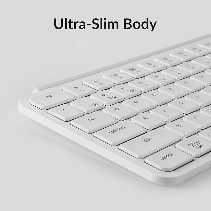 Keychron B6 Pro Ultra-Thin Wireless Keyboard, Full-Size ZMK with Numeric Keypad Quiet Typing, 2.4 GHz/Bluetooth 5.2/Wired Connection Long Battery Life, Compatible with Mac Windows Linux - Ivory White