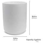 Matte White Round Compact Trash Can Mini, 2 Gallons / 7.5L Garbage Bin, Tiny Wastebasket for Bathrooms, Office, Under Desk, Bedroom, Laundry Room, Kitchen, Kids Room, and Dorm