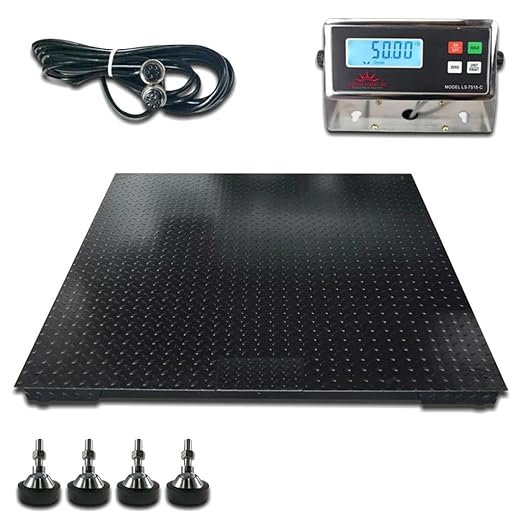 Liberty LS-700-4X6 Heavy Duty General Purpose Floor Scale | 48" x 72" | Capacity of 5000 lbs x 1 lb + Black