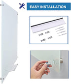 Glass Dry Erase Board - Large Magnetic Whiteboard with Frameless Mounting, Premium Tempered Glass Surface & Accessory Tray - Perfect for Office, Classroom, or Home (48" x 36")