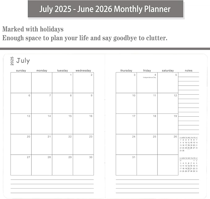 Daily Planner 2025-2026, One Page Per Day, Academic Planner (July 2025 - June 2026), Appointment Book with Time Slots and Monthly Tabs, 5.7" x 8.25", Pocket, Leather Cove (Brown)