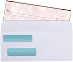 Aimoh #8 Double Window Self Seal Security Envelopes - for Business Checks, QuickBooks & Quicken Checks, Size 3 5/8 x 8 11/16 Inches - Checks Fit Perfectly - Not for Invoices - (30180-CS)