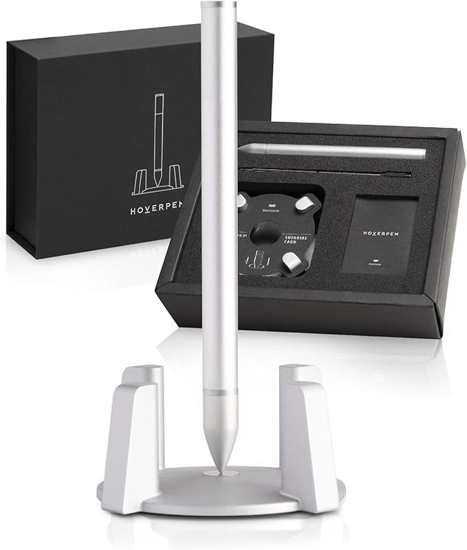 novium Hoverpen - Luxury Pen for Men & Women, Vertically Standing Executive Ballpoint Pen with Top Grade Free-Flowing Ink Refill, Metal Made, Unique Gifts, Luxury Pen for Men, Mens Gifts Ideas