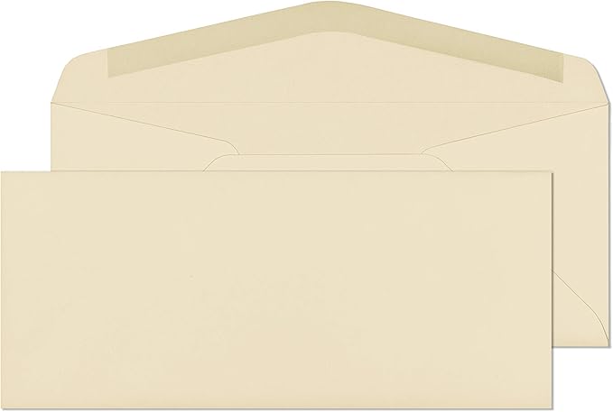 EnDoc #9 Colored Envelopes - 100 Pack - Cream Pastel Color 3 7/8 x 8 7/8 envelope, Letter Size, For Home, Offices, Holiday, Invoices and Mailings