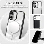 MOSNOVO Magnetic Case for iPhone 16, 10ft Military-Grade Protection, Compatible with Magsafe, Shockproof Phone Case for iPhone 16 - Cloud - Clear Black