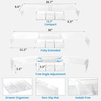 Clear Acrylic Desk Organizers and Accessories, Dual Computer Monitor Stand Riser with Drawer, Desk Shelf for Monitor, Workspace Desktop Organization for Office Supplies