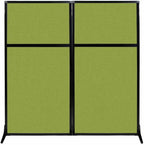 Versare Workstation Partition | Portable Wall Divider | Modern Office Cubicle | Free Standing Privacy Screen | Flexible Work Space | 66" x 70" Lime Green Fabric Panels