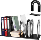 File Organizer,Desk Organizer,Binder Organizer for Desk, Mail Organizer,Adjustable Vertical Magazine File Holder for Office School & Classroom (black)