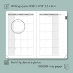 POPRUN Pocket Planner 2025-2026 (Purse Size 4'' x 6.25'') Academic Small Calendar (July 2025 - June 2026) with Hourly Time Slots, 100GSM Thick Papers, Leather Soft Cover - Pink