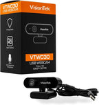 VisionTek VTWC30 Premium Full HD (1080P 30FPS) Webcam, for Windows, Mac, Linux, & Chromebook with Digital Dual Microphones, Manual Focus Lens, Privacy Cover, 83-Degree Viewing Angle
