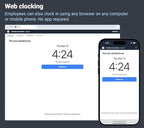 COMPUMATIC Biometric Fingerprint Time Clock with Online Cloud Hosted Software, Automatic Real-Time Punch Upload with WiFi or Wired Ethernet Connection