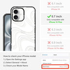MOSNOVO Case for iPhone 16 Plus, [10ft 4X Military-Grade Drop Protection] Durable & Shockproof Phone Case Cover Design for iPhone 16 Plus - White Swirl - Clear Black