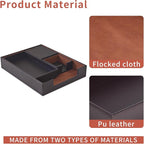 4 Pack Leather Office Supplies/Desk Organizer for Letter Paper Tray,Sticky Note Holder,Pen Cup,Stackable Small Letter Mail Sorter Tray,Workspace Decor for Women Men (Brown, 4-piece set)