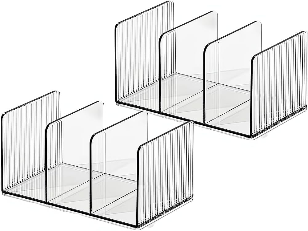Acrylic Desk File Organizer,Office Desktop Binder File Folder Mail Organizer,Handbag Purse Book record Magazine Holder (2 Pack)