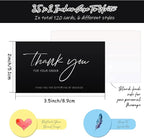 120 Pieces Thank You for Your Order Cards Customer Appreciation Note Cards Thank You for Supporting My Business Card for Small Business Owners Stores Online Retailers 3.5 x 2 Inch(Black, White)