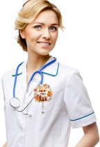 Cute Animal Badge Holders Fall Badge Holder with 360 Swivel Alligator Clip Acrylic Fox Badge Clip Designs Autumn Leaves Badge Reel ID Card Holders Name Card for Teacher Nurse Doctor Worker