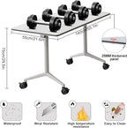 Conference Table,Folding Conference Room Tables Portable Rolling Conference Training Table with Silent Wheels,Mobile Meetings Flip Top Tables for Offices Classrooms Meeting Room (4Pack 55.1in)