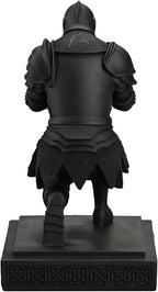 Medieval Armored Warrior Knight Pen Holder Desk Organizers and Accessories Resin Pencil Holder Paperweight as Gift with a Cool Letter Opener for Desk (Black)