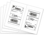 MFLABEL Half Sheet Shipping Labels 2-Pack (1000 Labels) - 8.5"x5.5" Round Corner for Laser/Inkjet Compatible Labels/Free Fragile Stickers