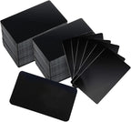 100PCS Metal Business Card 0.45mm Thickness Aluminum Cards Metal Engraving Blanks Cards Aluminum Laser Engraving Cards for Office Name Cards, DIY Gift Cards, VIP Cards 3.4 x 2.1 Inch, Black