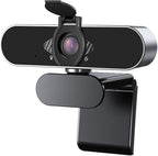 Webcam 1080P HD with Microphone & Privacy Cover, USB Web Cam with Live Streaming HD Video for Mac, PC, Computer and Laptop, Wide Angle Lens 1080P Web Camera with 360 Degree Flexible Mount