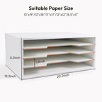 12x18 Construction Paper Organizer, 4-Tiers Paper Storage Shelf, Wooden Desk Organizer, File Holder and Letter Tray for Office, Home, Classroom