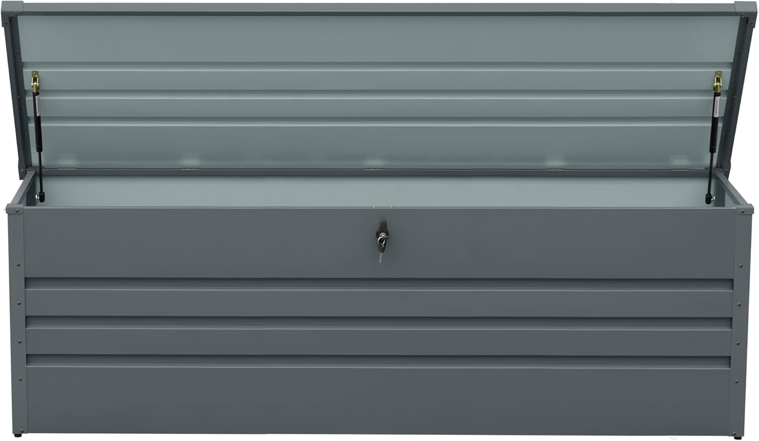 260 Gallon Waterproof Outdoor Storage Box, Extra Large Outside Metal Deck Storage Box for Patio Cushions, Garden Tools, Pool Supplies