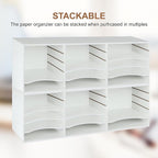 Paper Organzier Wood Desktop Organizer Storage Letter Tray File Sorter with Adjustable Shelves for Home Office