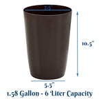 HOLDN’ STORAGE Small Trash Can - 1.58 Gallon Open Top Waste Bin, Compact Waste Can Perfect for Bathroom, Kitchen, Office, Dorm - Durable Garbage Can - Metallic Brown