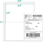 MFLABEL Half Sheet Shipping Labels (8.5" x 11") - 300 Self-Adhesive Labels for Laser/Inkjet Printers | 2-UP Design for FedEx, UPS, Amazon FBA | Matte Finish No-Jam Labels + 12 Free Fragile Stickers