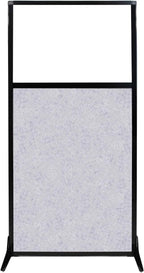 Versare Office Workstation Screen | Portable Wall Divider | Modern Cubicle | Freestanding Privacy Screen | Flexible Work Space | 1 Panel | 33" Wide x 70" Tall Marble Gray SoundSorb Panels with Window