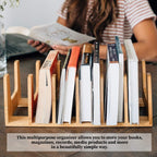 MobileVision Bamboo Versatile 6 Dividers/Sections Orgainzer for Book Rack, Video, CD, Record Organizer (7" L x 14" W x 5 H)