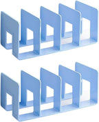 2PCS Acrylic File Organizer for Desk, Desktop Document/Mail Organizer, 4 Compartments Plastics Invisible Bookshelf Floating (12.5" x 5.7" x 5", SkyBlue)