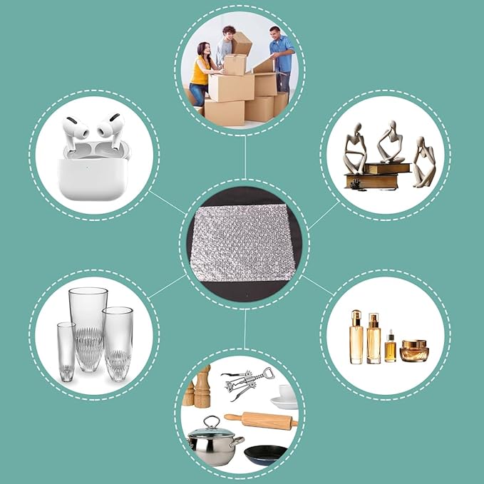 XYH 100 Pcs Bubble Pouches, 6''x8'' Bubble Bag for Packing, Which is Anti-Impact Come with Exquisite Sealing Label Storage Packing and Moving.