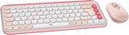 Logitech POP ICON Combo, Bluetooth Keyboard and Mouse Combo, Comfortable Typing, programmable Keys and Buttons, Quiet clicks, Easy-Switch up to 3 Devices - Rose