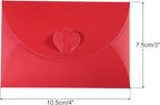 PATIKIL Gift Card Envelopes, 12 Pack Heart Shaped Clasp Small Gift Cards Holder Mini Envelope for Birthdays Weddings, Red