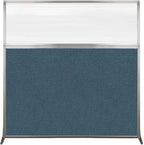 Versare Hush Screen Portable Room Divider | Workstation Wall Divider | Freestanding Privacy Hush Panels | Clear Fluted Windows | Fabric Office Divider Screen | Great for Room Separation