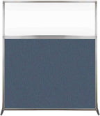 Versare Hush Screen Portable Room Divider | Workstation Wall Divider | Freestanding Privacy Hush Panels | Clear Windows | Fabric Office Divider Screen | Great for Room Separation