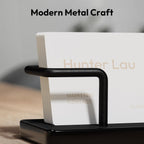 NIUBEE Acrylic Business Card Holder: Metal Business Card Display Stand for Desk - Frosted Gift Card Organizer for Office, Reception, Desktop (Black) - 2pack