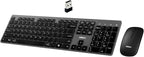 Adesso Wireless Scissor Switch Keyboard and Mouse Combo with Copilot AI Hotkey - Multi-OS Compatible for Mac, Quiet Switches, USB-A 2.4GHz Dongle