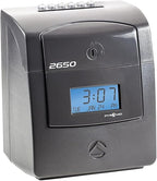 Pyramid Time Systems - Pyramid Technologies 2650 Pro Auto Aligning Time Clock, Bundle Includes: 25 Time Cards, Ribbon and 2 Security Keys - Charcoal (5 "h x 7.25 "w x 8.5" d)