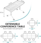 Conference Room Table, Folding Conference Tables,Thicken Grey Tabletop,Flip Top Wooden Seminar Meeting Room Table for Conference Room Offices (2, Black Drawer, 47.2“)