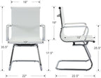 Office Guest Chairs - Reception & Waiting Room Set of 4, Modern PU Leather Desk Chairs, White