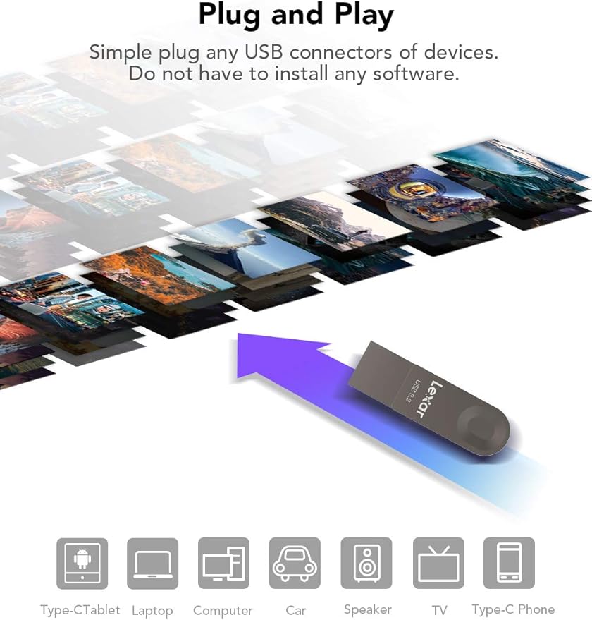 Lexar E32C 128GB Type-C USB Flash Drive, USB-A&USB-C 3.2 Gen 1 Dual Drive OTG 100MB/s Read, Thumb Drive Swivel Design Jump Drive for USB 3.0/2.0, Memory Stick for Android Smartphone, Laptop, PC