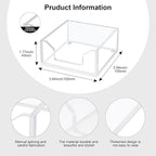 Clear Acrylic Sticky Note Holder Desk Organizer, 3.94" x 3.94" x 1.77" Memo Dispenser for Office Home School Post Bank Accessories(DP005)