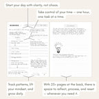 Pland Studio 90-Day Planner Journal – Undated Daily Goal Organizer in Alabaster Linen | Gratitude Journal, Habit Tracker, Vision Board, and Reflection Pages for Mindful Planning