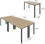 Bonzy Home Conference Tables 9ft Office Computer Desk for Meeting Room Study Writing Printer Podcast Table Save Space Design for 10 People Rustic Vintage Natural 4PCS 110.2"x47.2"x29.5"