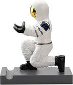 Astronaut Resin Pen Holder, Mobile Phone Stand, Device Stand, Desk Organizer Decorative Pen Holder (White&Golden)